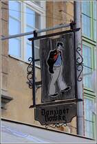 Gdansk. Wirtshausschild des 'Danziger Bowke' an der Langen Brcke. 14.05.2013