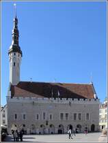 Das Rathaus von Tallinn. Es entstand in den ersten Jahren des 15. Jahrhunderts und gehrt wie die gesamte Altstadt zum UNESCO-Welterbe. 16.05.2013