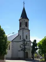 Balgau in der elsischen Rheinebene, die St.Nikolaus-Kirche von 1861, Juni 2013