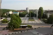 Blick aus dem Hotel Struma auf den gegenüber liegenden Park am 5.5.2013.