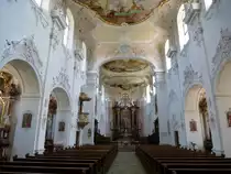 Arlesheim, Blick in den Innenraum der Domkirche, Juli 2013