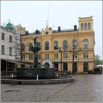 Kalmar. Larmtorget mit Brunnen. 21.05.2013