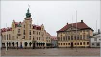 Kalmar. Stadshotell (links) und Radhus am Stortorget. 21.05.2013