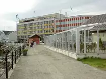 Harstad, Strandgate Stra�e am Hafen, Provinz Troms (01.07.2013)