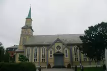 Tromso, Domkirke, gr��te neugotische Holzkirche in Norwegen, erbaut 1861 von Architekt Christian Heinrich Grosch (02.07.2013)