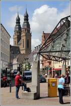 Speyer. Blick vom Altprtel durch die Gilgenstrae zur St.-Josef-Kirche. 14.06.2013