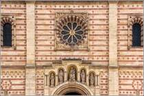 Speyer. Detailansicht der Westfassade des Doms. 14.06.2013