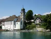 Eglisau am Hochrhein, Blick auf die Stadtkirche, die 1254 erstmals erw�hnt wurde, Aug.2013