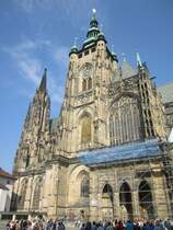 Prag, Veitsdom auf der Prager Burg, erbaut ab 1344 durch Karl IV., Baumeister Matthias von Arras und Peter Parler (31.08.2013)