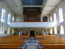 Fridingen an der Donau, Blick zur Orgelempore in der St.Martin-Kirche, Aug.2013