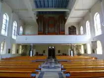 Fridingen an der Donau, Blick zur Orgelempore in der St.Martin-Kirche, Aug.2013