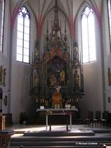 Innenansicht der kath. Pfarrkirche St. Johannes der Tufer in Bad Hindelang (Oberallgu, Juli 2008)