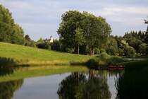 Blick vom Kurparksgel�nde zur Spiegelauer Kirche; Aufnahme vom 21.07.07.