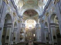 Amstetten, Wallfahrtskirche Sonntagberg, Hochaltar und Kanzel von Melchior Hefele, 
Altarplastiken von Jakob Schletterer, Deckenfresken von Danien Gran (17.08.2013)