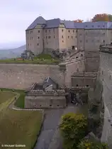 Teilansicht der Festung K�nigstein oberhalb der Elbe in der S�chsischen Schweiz (Oktober 2008)