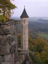 Der Hungerturm an der Mauer der Festung Knigstein (Schs. Schweiz, Oktober 2008)