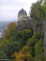 Befestigungsmauer und Friedrichsburg - Festung Knigstein (Schs. Schweiz, Oktober 2008)
