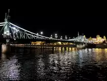 Freiheitsbr�cke(Szabads�g h�d) wurde 1896 erbaut, und �berspannt mit 333mtr. die Donau bei BUDAPEST; 130826