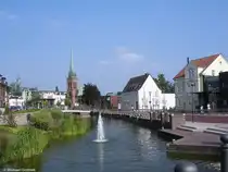 S�dwall/S�dgraben als Ring um die Altstadt von Dorsten mit ev. Johannes-Kirche (Kreis Recklinghausen, NRW, September 2009)