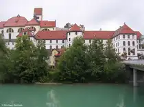 Ansicht von der anderen Seite des Lech auf die Altstadt von F�ssen (Landkreis Ostallg�u, Sommer 2009)