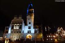 Das angeleuchtete Alte Rathaus von Gladbeck (Kreis RE, NRW, November 2011)