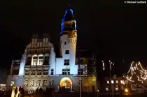 Das angeleuchtete Alte Rathaus von Gladbeck (Kreis RE, NRW, November 2011)