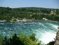 Laufen, Blick vom Schlo� auf den Rhein unterhalb des Wasserfalls, Juli 2013