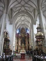 Krems, Piaristenkirche, Netzrippengewlbe, barocke Innenausstattung von Martin 
Johann Schmidt (22.09.2013)