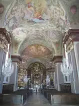 Wallfahrtskirche Maria Taferl, einschiffiges Langhaus, Malereien von Antonio Beduzzi, Hochaltar von Johann Michael Prunner (1734), Seitenalt�re von Jakob M�ssl,
Altarbilder von Martin Johann Schmidt (22.09.2013)