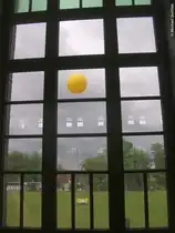 Das  SchachtZeichen  der Zeche Zweckel aus der Maschinenhalle in Gladbeck (Ruhrgebiet, NRW, Mai 2010)