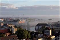 Morgennebel ber Bremerhaven. 28.09.2013