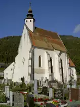 Murau, Friedhofskirche St. Anna, erbaut Ende des 14. Jahrhundert, Dachreiter aus dem 18. Jahrhundert (03.10.2013)