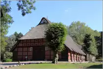 Bremerhaven. Das Marschenhaus geh�rt zum Volkskundlichen Freilichtmuseum im Speckenb�tteler Park. Es handelt sich um einen Nachbau, da das Original 1946 abbrannte. 26.08.2013