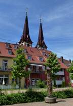 Kenzingen, die Fasnetsule am Museum  Oberrheinische Narrenschau , Juni 2013