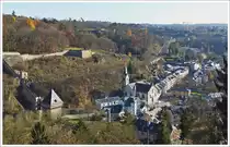 . Stadt Luxemburg - Aussicht von der Grande-Duchesse Charlotte Br�cke (Rout Br�ck) auf den Stadtteil Pfaffental und den Fort Niedergrunewald. 02.12.2013 (Hans)