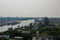 Hamburg - vom Michel aufgenommen, Elbe - Hafen - Landungsbr�cken, 13.07.2013