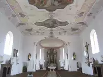 Deining, barocker Innenraum der St. Willibald Kirche, erbaut 1734 (01.11.2013)