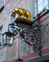 Freiburg, Wirtshausschild Hotel Bren, Dez.2013