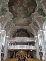 Bad Aibling, Stadtpfarrkirche Maria Himmelfahrt, erbaut ab 1431, barocke Ausstattung von 1755 von Abraham Millauer (06.04.2012)