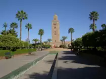 Marrakesch, Minarett der Koutoubia Moschee, erbaut ab 1162 (21.12.2013) 