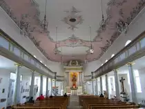 Bayreuth, Schlosskirche Unsere lieben Frau, erbaut von 1753 bis 1758 durch Josef Saint-Pierre, Deckenstuck von Giovanni Battista Pedrozzi (21.04.2012)