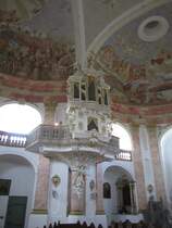 Kappl, Orgel der Dreifaltigkeitskirche, erbaut von 1734 bis 1738 durch Orgelbauer 
Franz Frasmann (29.12.2013)