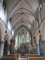 Neufra, Alt�re und Kanzel der St. Mauritius Kirche (06.01.2014)