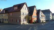 Huserzeile Ecke Bauhofstrae und Pfluggasse in Dinkelsbhl (Landkreis Ansbach, Bayern im Dez. 2013)