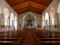 Wolfach, St.Laurentius-Kirche, Blick in den Innenraum, Juli 2013