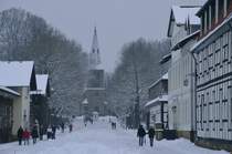 Winterliche Impression vom 26.1.2014 aus Bad Driburg.
Blick von der Trinkhalle auf die evangelische Kirche.
