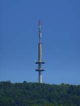 Hohentengen, der Sendeturm (103m) auf dem 677m hohen Wannenberg, erbaut 1995, Juli 2013