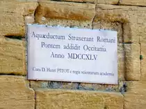 Frankreich, Languedoc, Gard, nord�stliche Seite des Pont du Gard, vom rechten Ufer des Gard aus fotografiert. 31.01.2014