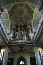 Xanten, Orgelempore der Wallfahrtskirche Maria Himmelfahrt in Marienbaum, erbaut von 1894 von der Orgelwerkstatt Van Dam Leeuwarden (30.05.2011)