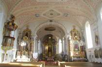 Bayerniederhofen, Altre und Kanzel der St. Michael Kirche, Stuck von Matthias Stiller von 1708 (20.02.2014)